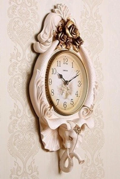 Duvar Saati Fil Temalı Büyük Polyester Saat Ack No.1 48 x 84 cm - Resim 9