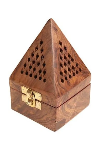 Konik Tütsü Yakma Kutusu Ahşap Piramit 13cm - Resim 6