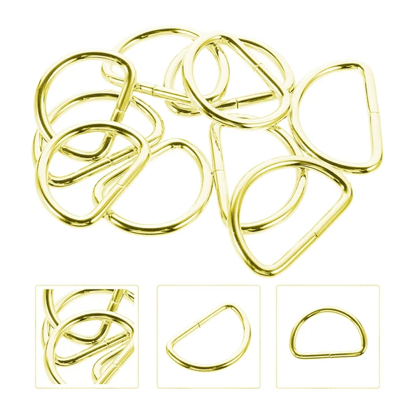 Anahtarlık Montaj Halkası D Çanta Bağlantı Halkası 24x16 MM (100 Adet)  Gold - 1