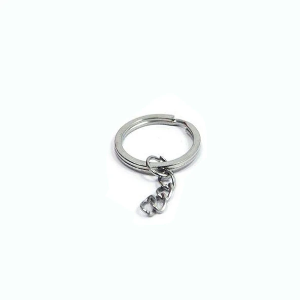 Anahtarlık Halkası Zincirli  5 Cm (1000 Adet)  Gümüş - 1