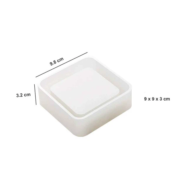 Epoksi Silikon Kalıp Küllük Kalıbı Kare 9.8X3.2 CM - 2