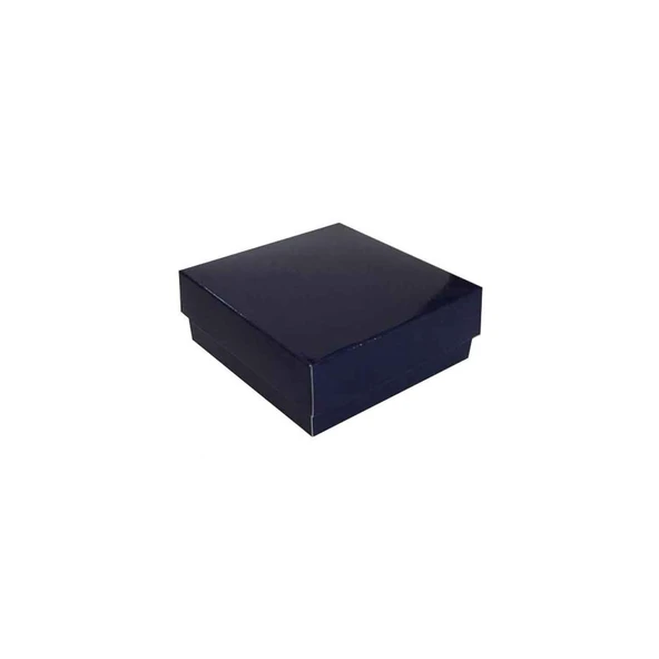 Komple Karton Kutu Düz Renk 7X7X2.2 CM (25 Adet)  Lacivert - 1