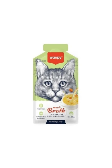 Wanpy Kediler için Bal Kabağı Havuçlu Tavuk Eti Çorbası 50gr - 1