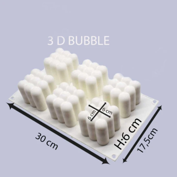 Silikon Kalıp 6 Lı Mum Ve Kek Kalıbı 30X17.5 CM - 3