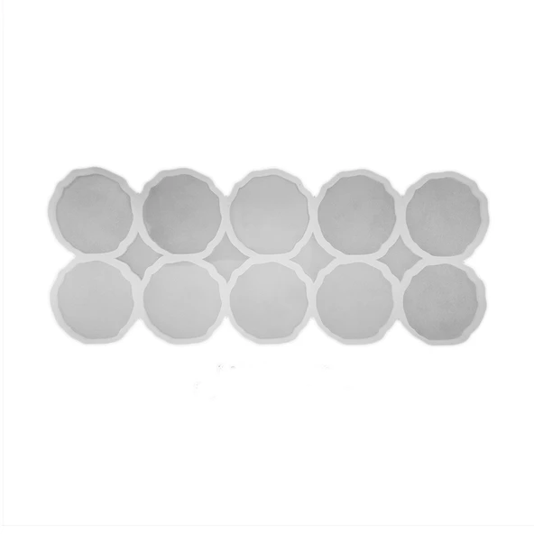 Epoksi  Silikon Kalıp Geode Tırtıklı Kenar Bardak Altı Ve Magnet Kalıbı 7.8 CM 10 lu - 2