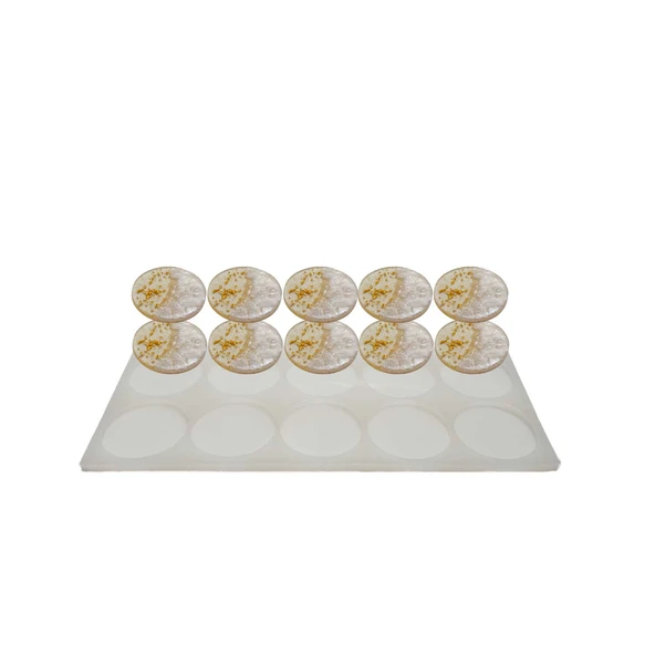 Epoksi Çoklu Silikon Kalıp Magnet Kalıbı Düz Yuvarlak Seri Döküm Kalıbı 6 CM  10 Lu - 1