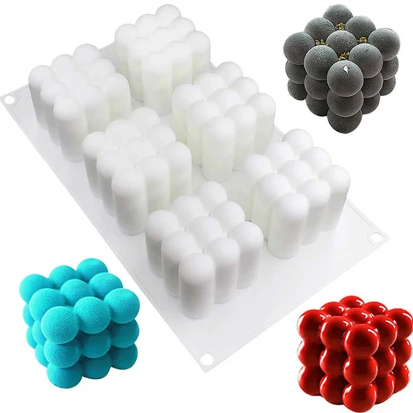Silikon Kalıp 6 Lı Mum Ve Kek Kalıbı 30X17.5 CM - 2