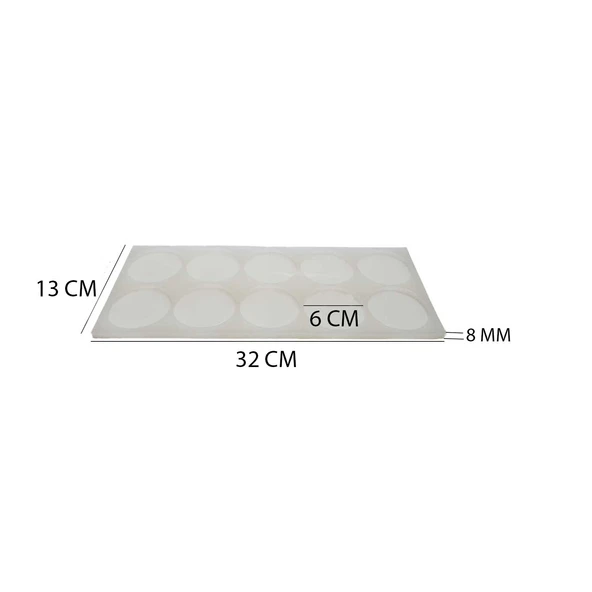 Epoksi Çoklu Silikon Kalıp Magnet Kalıbı Düz Yuvarlak Seri Döküm Kalıbı 6 CM  10 Lu - 2