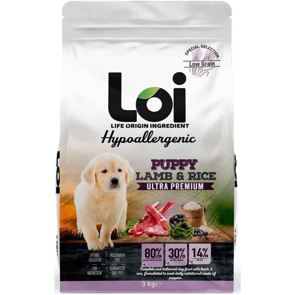 Loi Hipoalerjenik Kuzu Etli Yavru Köpek Maması 3 Kg ürün görseli