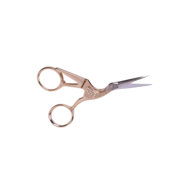 Metal  Makas Sade Süslenmemiş Kuğu Modeli Söz Nişan Makası   Gold - 1