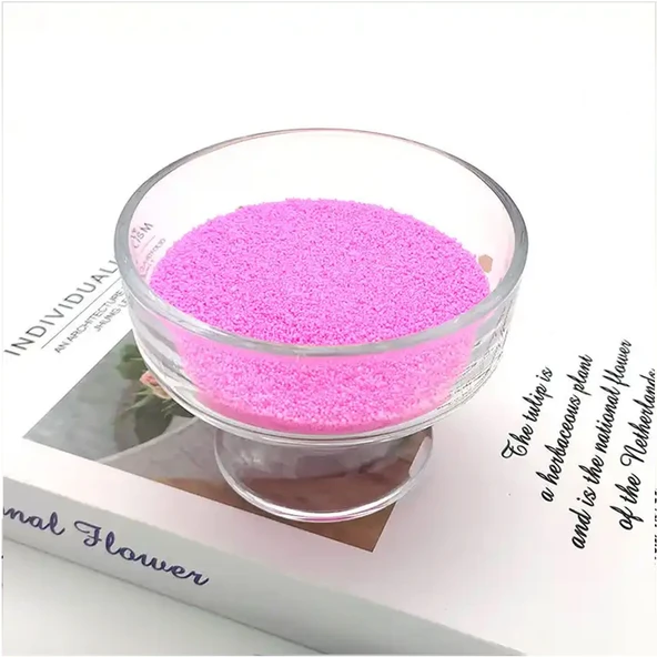 Kristal Tozu Boncuk Vanilya Kokulu Parafin (Mum Yapım Malzemesi ) 100 Gram+5 Metre Fitil  Pembe - 1