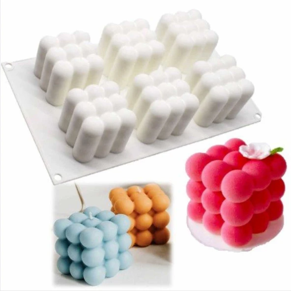 Silikon Kalıp 6 Lı Mum Ve Kek Kalıbı 30X17.5 CM - 6