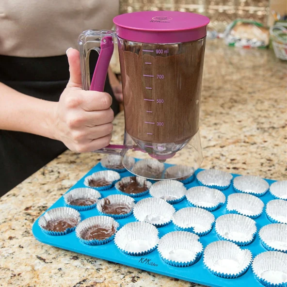 Mutfak Hamuru Dispenseri/ Ölçekli Hamur Dağıtıcı Pankek Cupcake - 2