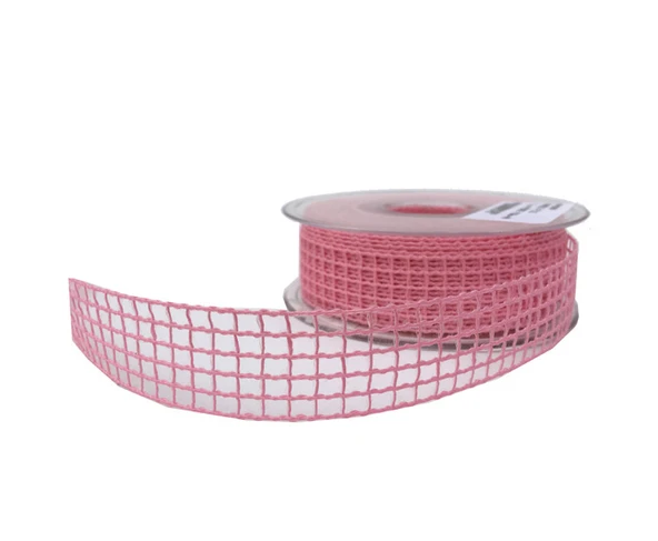 Kurdele Kanaviçe File Modeli 2 CM (20 Metre)  Pembe - 1