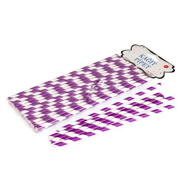 Pipet Kağıt Spiral Modeli (25 Adet)  Mor - 1
