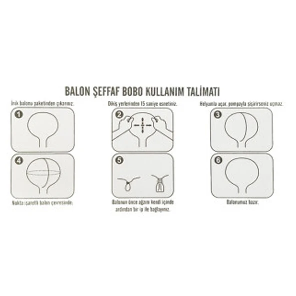 Balon Şeffaf  Bobo Çok Amaçlı Küçük Boy 18 İnç - 3