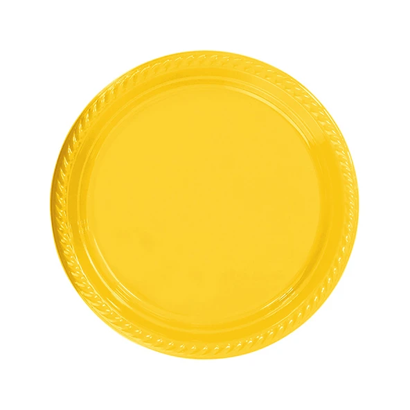 Tabak Plastik 22 Cm (25 Adet)  Sarı - 1