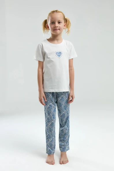 Arnetta Garson Kız Çocuk Dream Shine Bisiklet Yaka Kısa Kollu Pijama Takım ürün görseli 1