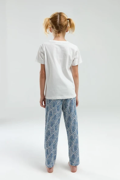 Arnetta Garson Kız Çocuk Dream Shine Bisiklet Yaka Kısa Kollu Pijama Takım - Resim 4