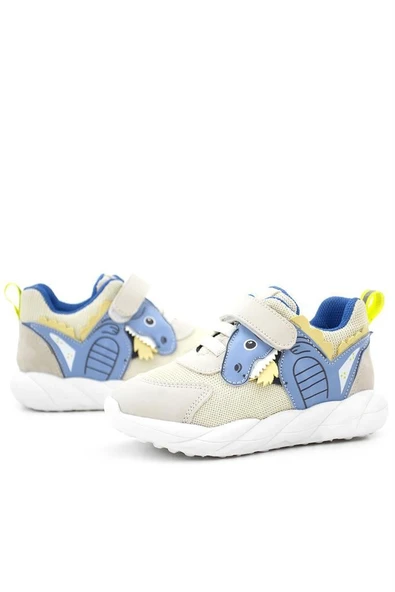 Rakerplus Barefoot Krem Dinazorlu Cırtlı Lastikli Çocuk Spor Ayakkabı - Resim 6