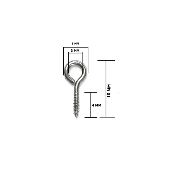 Metal Takı Ve Obje Halkası Vidalı  1 CM  (100 Adet)  Gümüş - 2