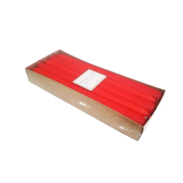 Şamdanlık  Mumu  2X 25 CM (10 Adet)  Soft Renk  Kırmızı - 1