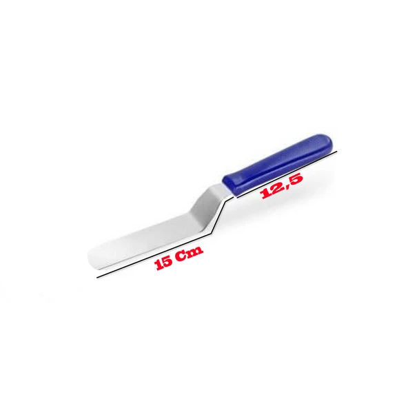 Eğik Pasta Sıvama Spatulası Oval Uçlu B10 15  CM - 2