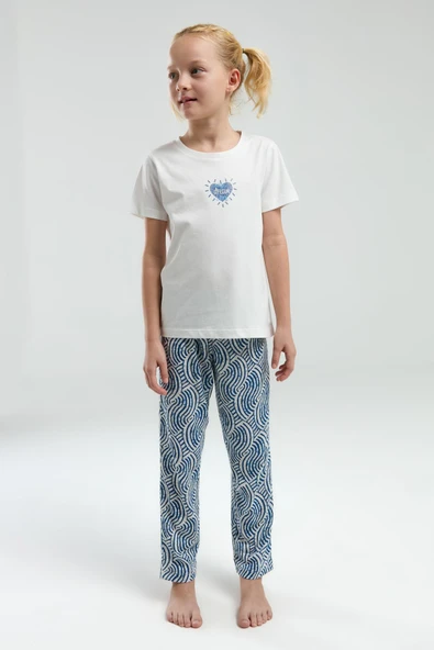 Arnetta Garson Kız Çocuk Dream Shine Bisiklet Yaka Kısa Kollu Pijama Takım - Resim 3