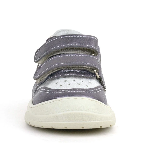 Rakerplus Schaggy Hakiki Deri Platin Gümüş Bebek Spor Ayakkabı - 4