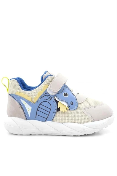 Rakerplus Barefoot Krem Dinazorlu Cırtlı Lastikli Çocuk Spor Ayakkabı - Resim 3