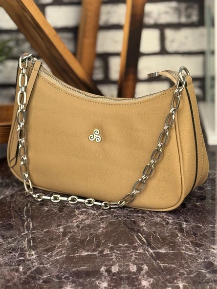 Ghattix Bej Suni Deri Askılı Günlük Kadın El Omuz Çnatası