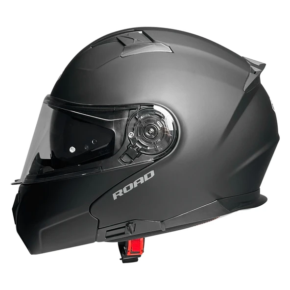Pilot Road SV Mat Siyah Çene Açılır Motosiklet Kaskı - Resim 2
