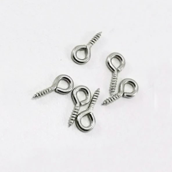 Metal Takı Ve Obje Halkası Vidalı  1 CM  (100 Adet)  Gümüş - 1