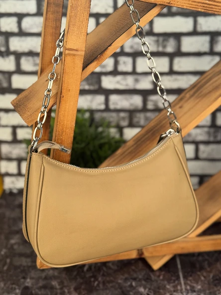 Ghattix Bej Suni Deri Askılı Günlük Kadın El Omuz Çnatası - 3