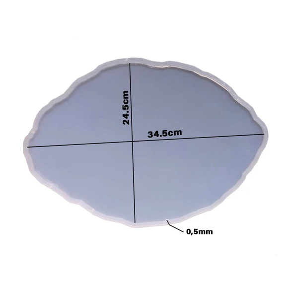 Epoksi Silikon Kalıp YERLİ Oval Dalgalı Nişan ve Söz Tepsi Kalıbı 34.5X24.5 CM - 4