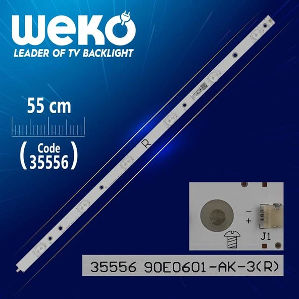 EVT LBM490E0601-AK-3(R) - 6 LEDLİ - 55 CM (WK-440) Tv Led Bar ( Tvnizin içindeki led barla aynısı olduğunu görmeden almayınız. Led bar ürünlerinde paket açıldığında iade kabul edilmemektedir. ) ürün görseli 1