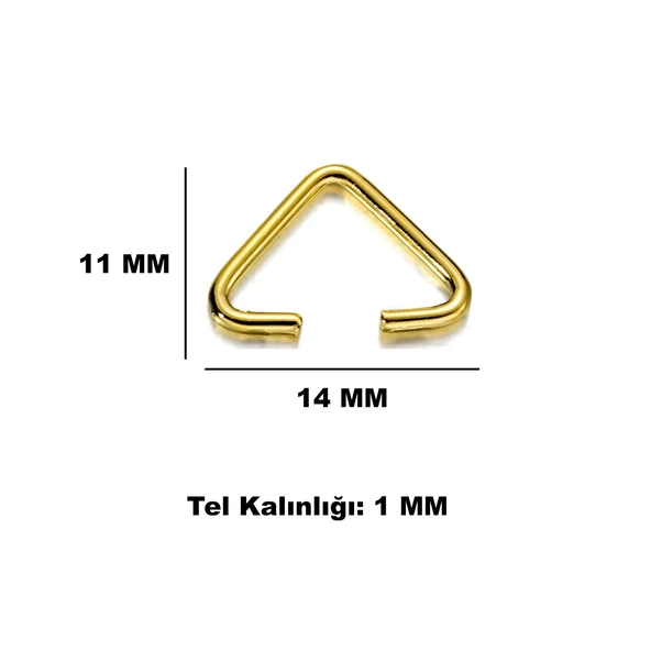 Anahtarlık Montaj Halkası Üçgen Takı Bağlantı Halkası 14x11 MM (1000 Adet)  Gümüş - 4