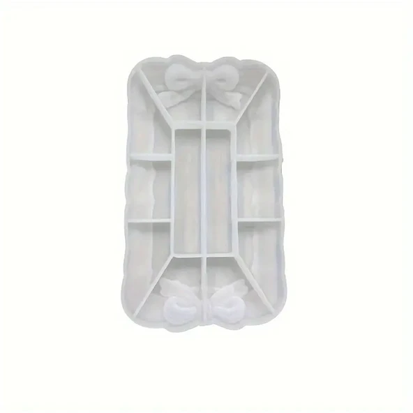 Silikon Avrupa Dantel Fiyonk Tasarımlı Silikon Kalıp Büyük Boy 20X11.3 CM - 4