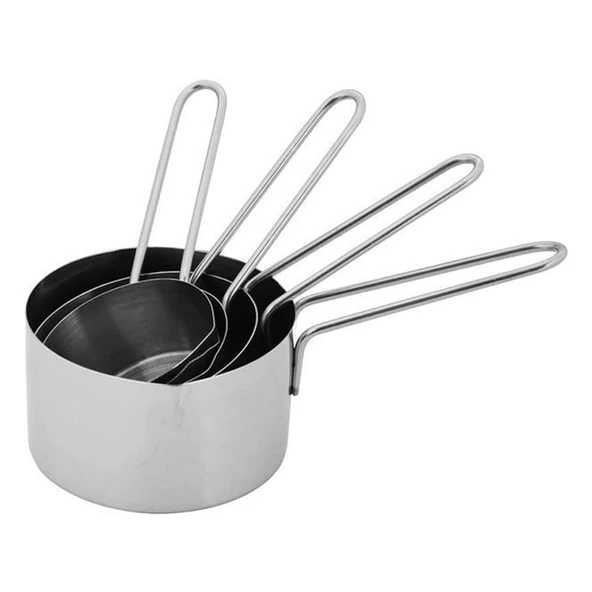 Metal Paslanmaz Ölçü Kaşıkları Ölçek Seti 4 Lü - 4