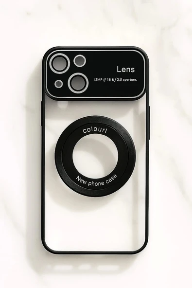 İphone 15 Kılıf Kamera Korumalı Magsafe Colourl Siyah ürün görseli