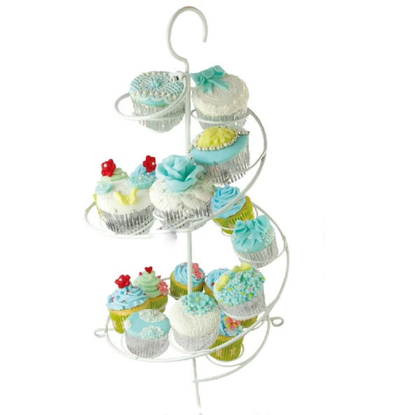 Metal Cupcake Standı Beyaz / 15 Li Kek Standı - 1