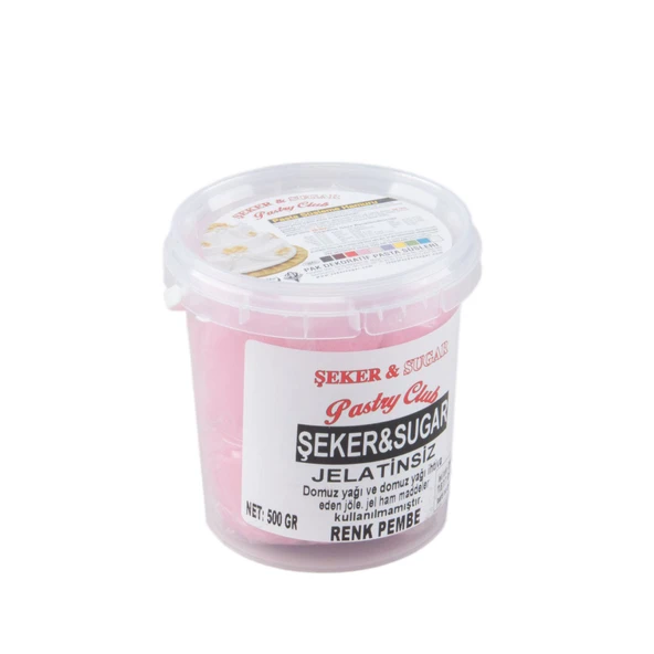 Şeker Sugar Şeker Hamuru Pasta Süsleme Hamuru 500 Gr   Pembe - 1