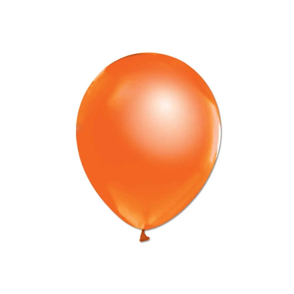 Metalik  Balon 12 İnç Baskısız (100 Adet)  Turuncu - 1