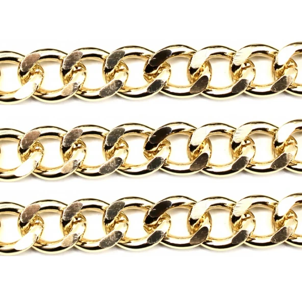Alüminyum Çanta ve Takı Zinciri 10 MM (1 Metre)  Altın - 1