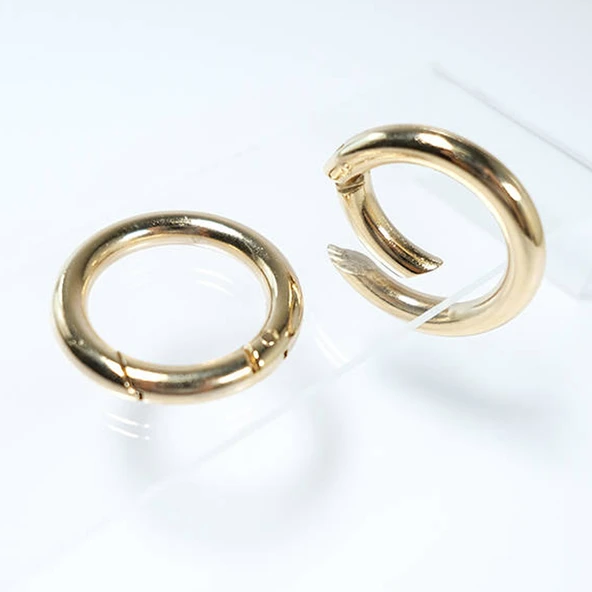 Yaylı Çanta Halkası Mekanizmalı Halka 2.7 CM  (10 Adet)  Gold - 2