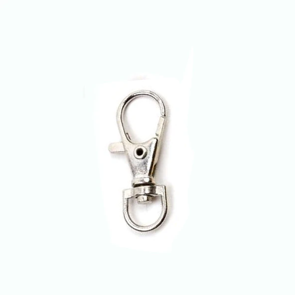 Anahtarlık Klipsi Istakoz Döner Klips Kanca 3.5 CM (25 Adet)  Gümüş - 1