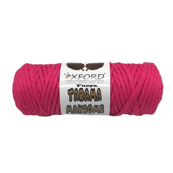 Taranabilir Makrome İpi Taranan Makrame Pamuk İpliği 5 MM 250 GR  Fuşya - 1