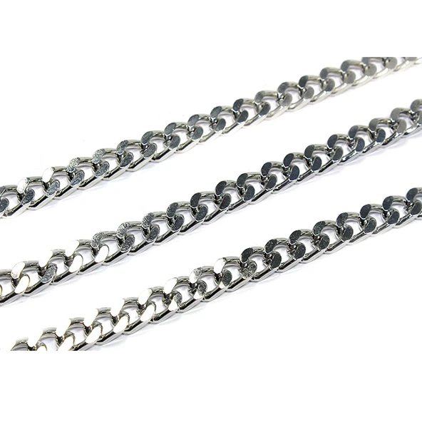 Metal Çanta ve Takı Zinciri 10 MM (1 Metre)  Gümüş - 1
