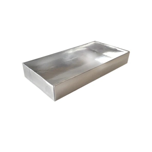 Asetat Kapaklı Karton Kutu 20X10X3 (25 Adet)  Gümüş - 1