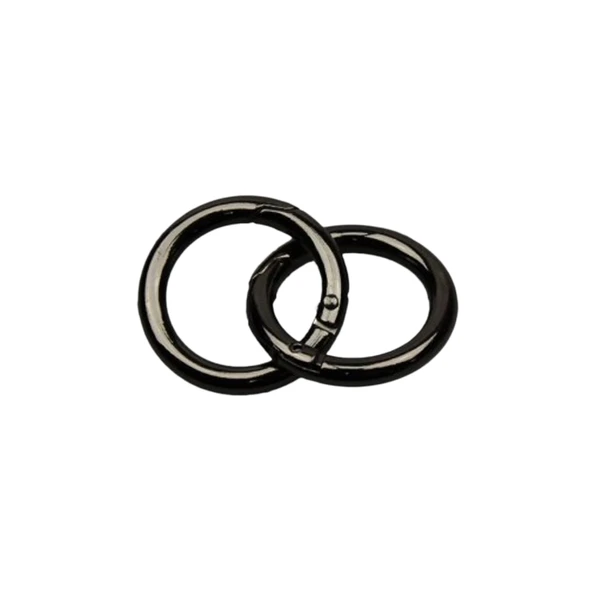 Yaylı Çanta Halkası Mekanizmalı Halka 2.7 CM  (10 Adet)  Siyah - 1